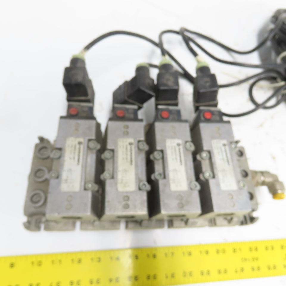 Norgren SXE9574-A71-00 4 Pneumatic Solenoid Valve Manifold Bank 10Bar 24VDC Coil