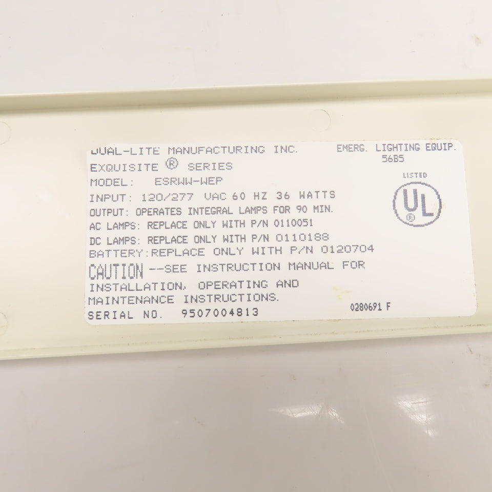 Dual-Lite ESRWW-WEP Self Contained Emergency Exit Light Power Pack 120/277VAC