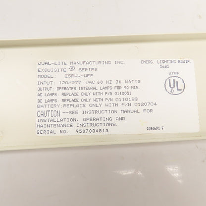Dual-Lite ESRWW-WEP Self Contained Emergency Exit Light Power Pack 120/277VAC