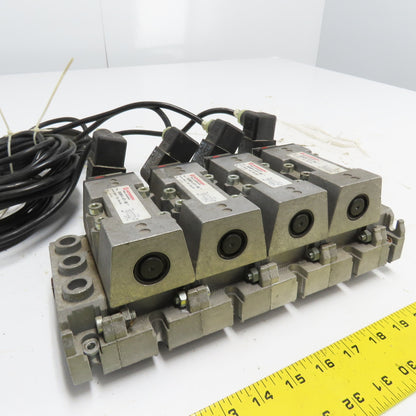 Norgren SXE9574-A71-00 4 Pneumatic Solenoid Valve Manifold Bank 10Bar 24VDC Coil
