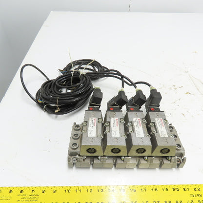 Norgren SXE9574-A71-00 4 Pneumatic Solenoid Valve Manifold Bank 10Bar 24VDC Coil