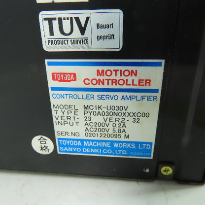 Toyoda PY0A030N0XXXC00 MC1K-U030V Servo Amplifier Controller 200VAC 5.8A Input