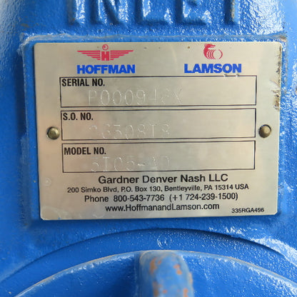 Gardner Denver Nash 3I05-AD Multistage Centrifugal Blower 1-1/8" Shaft 3" Port