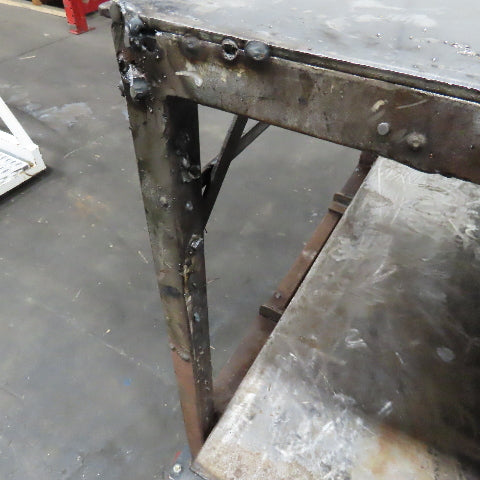72" x 56" x 37" Tall 1/8" Thick Steel Top Welding Table On Casters