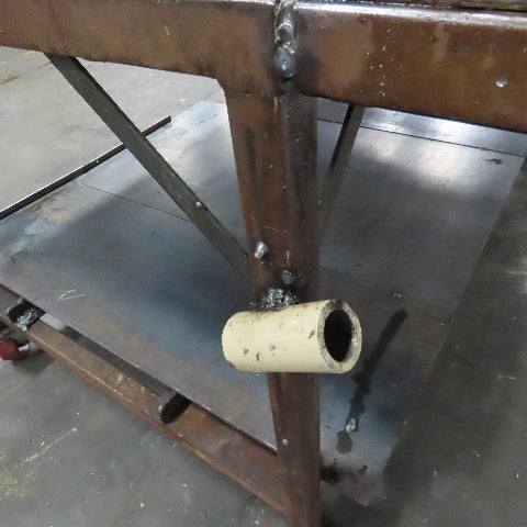 72" x 56" x 37" Tall 1/8" Thick Steel Top Welding Table On Casters