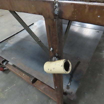72" x 56" x 37" Tall 1/8" Thick Steel Top Welding Table On Casters