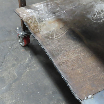 72" x 56" x 37" Tall 1/8" Thick Steel Top Welding Table On Casters