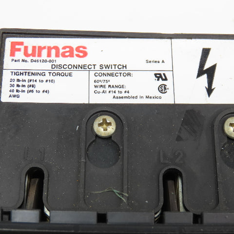 Furnas D46120-001 Fused 3 Pole Disconnect