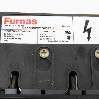 Furnas D46120-001 Fused 3 Pole Disconnect