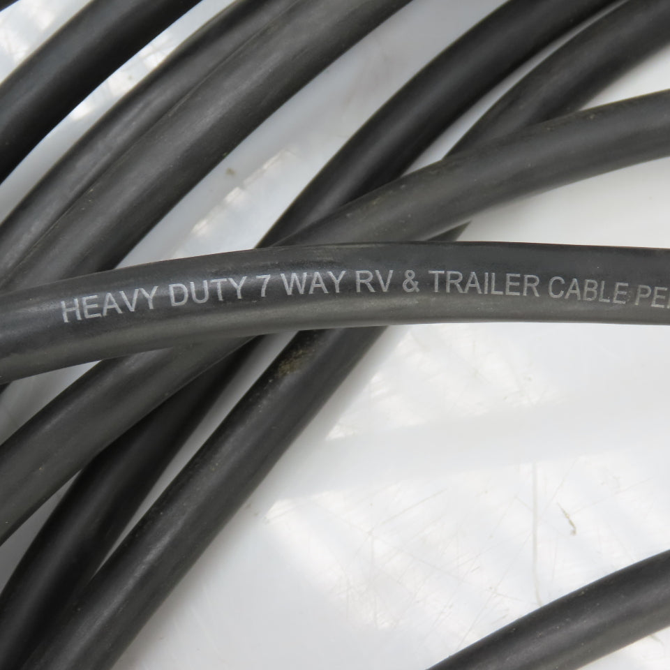 Heavy Duty 7-Way RV & Trailer Cable SAE J1128 14AWG 7 Conductor 50' L