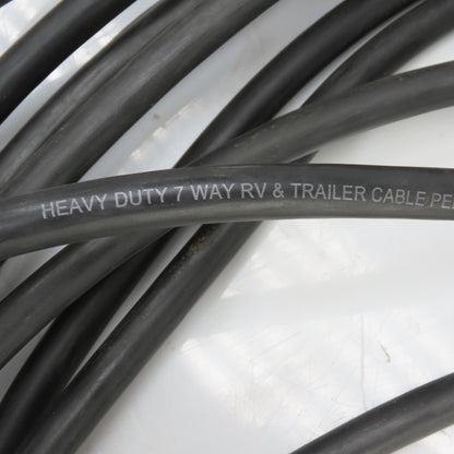 Heavy Duty 7-Way RV & Trailer Cable SAE J1128 14AWG 7 Conductor 50' L