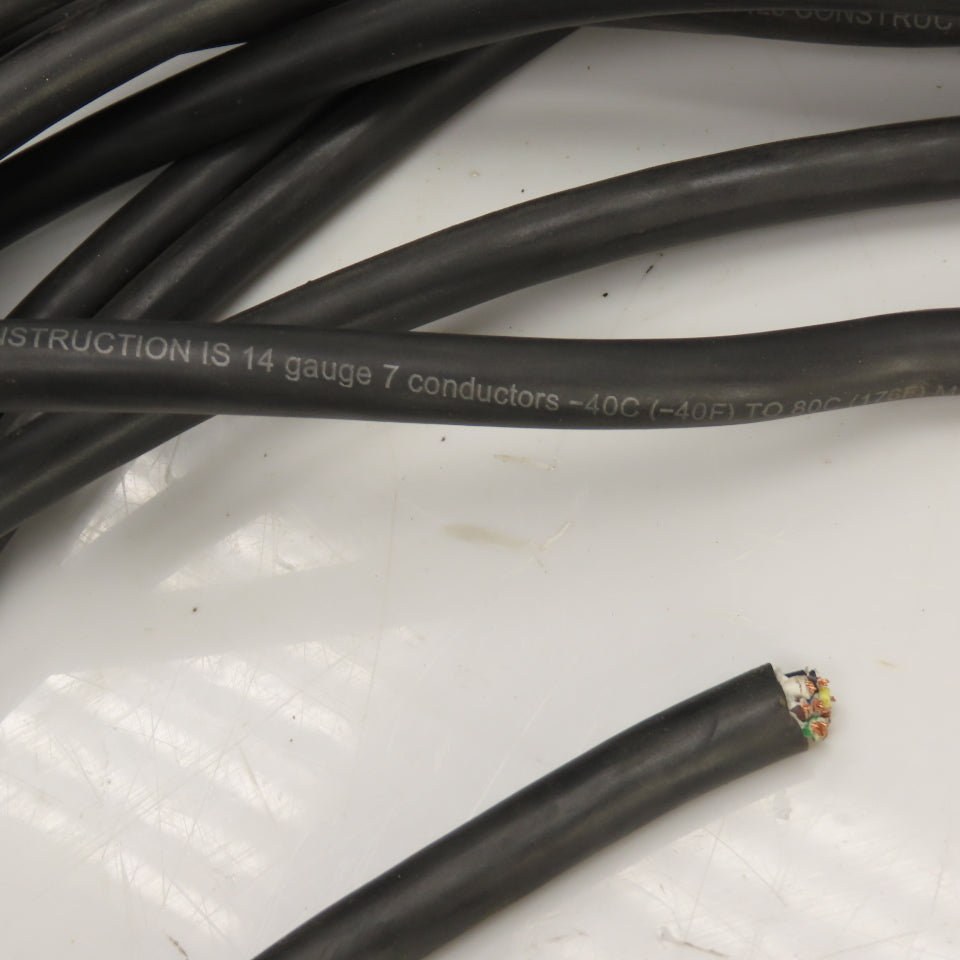 Heavy Duty 7-Way RV & Trailer Cable SAE J1128 14AWG 7 Conductor 50' L
