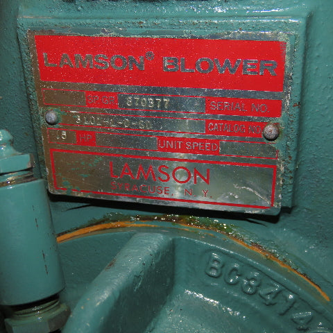 Lamson 3101-1-0-GD .5Hp 1800RPM Single Stage Low Flow Centrifugal Blower