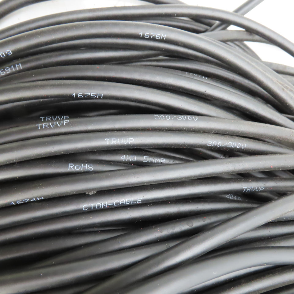 CTON Cable TRVVP 300V 4X0.5mm2 4-Conductor Shielded Flexible Wire 500' L