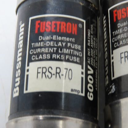 Fusetron FRS-R-70 70A Low-Peak Dual Element Time Delay Fuse Lot of 2