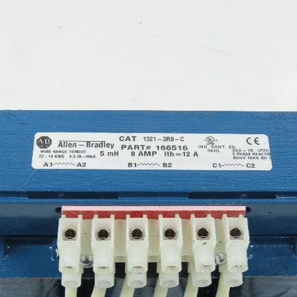 Allen Bradley 1321-3R8-C 166516 5hH 3-Phase Line Reactor 600V Max 60HZ 8 Amp