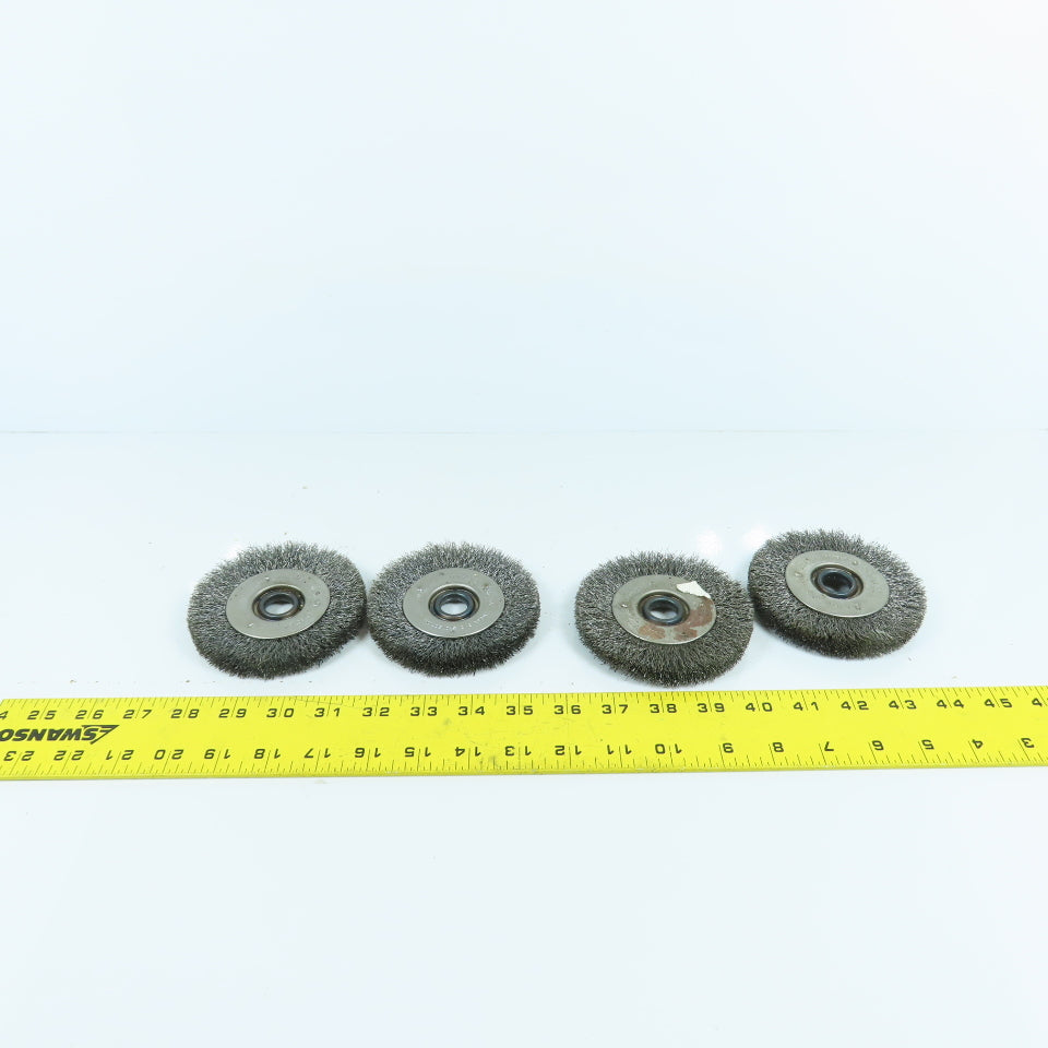 Maryland Brush 4" x 1/2" x 5/8" Bore Steel Wire Brush 7000 MSFS Lot Of 4