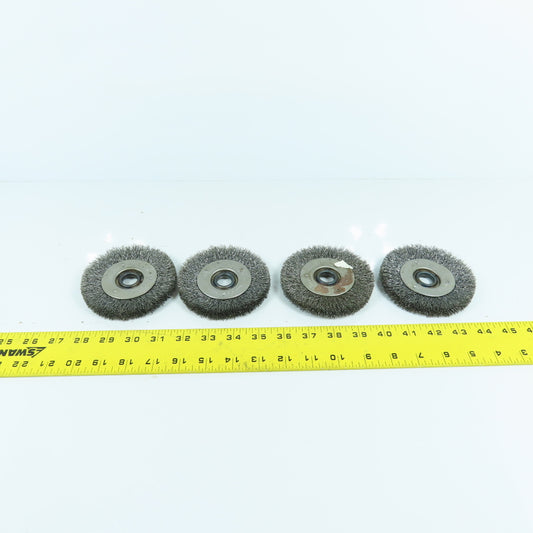 Maryland Brush 4" x 1/2" x 5/8" Bore Steel Wire Brush 7000 MSFS Lot Of 4