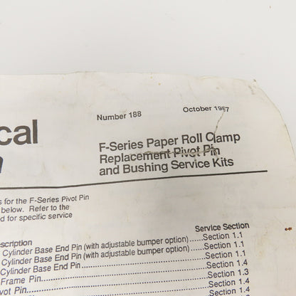 Cascade F-Series Roll Clamp Pivot Pin And Bushing Kit