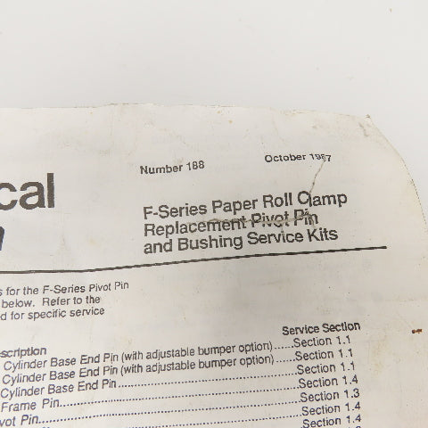 Cascade F-Series Roll Clamp Pivot Pin And Bushing Kit