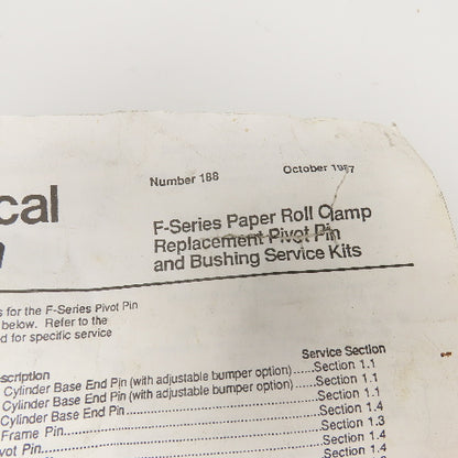 Cascade F-Series Roll Clamp Pivot Pin And Bushing Kit