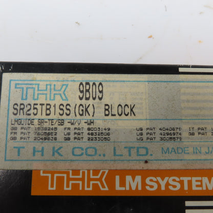 THK SR25BT1SS (GK) SR Series Linear Bearing Block