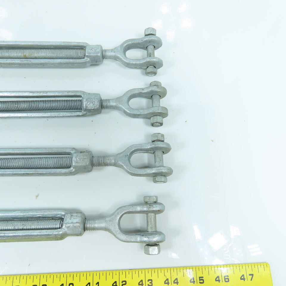 1/2"x 10-1/2" Body Galvanized Steel Turnbuckle Clevis x Clevis 10mm Pin Lot Of 4