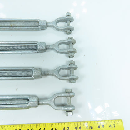 1/2"x 10-1/2" Body Galvanized Steel Turnbuckle Clevis x Clevis 10mm Pin Lot Of 4