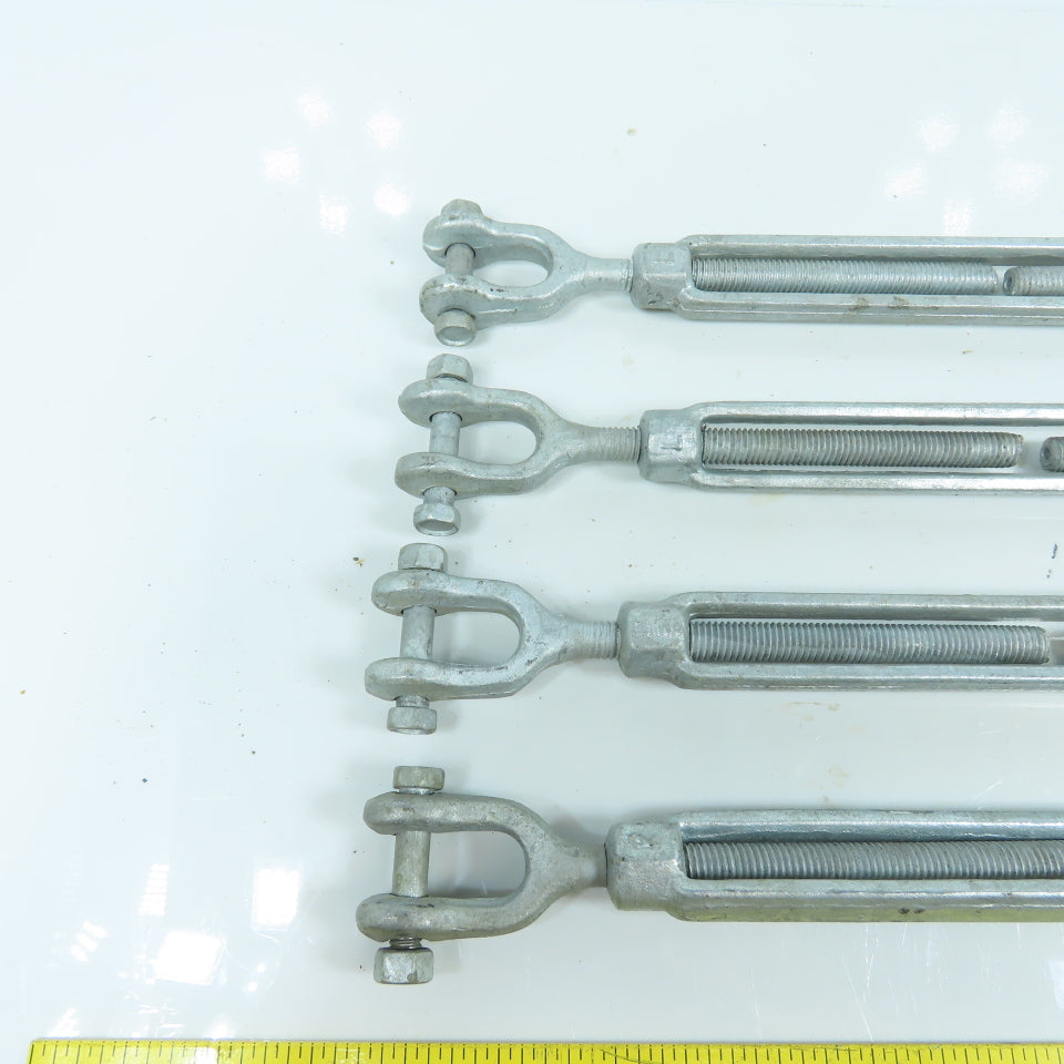 1/2"x 10-1/2" Body Galvanized Steel Turnbuckle Clevis x Clevis 10mm Pin Lot Of 4