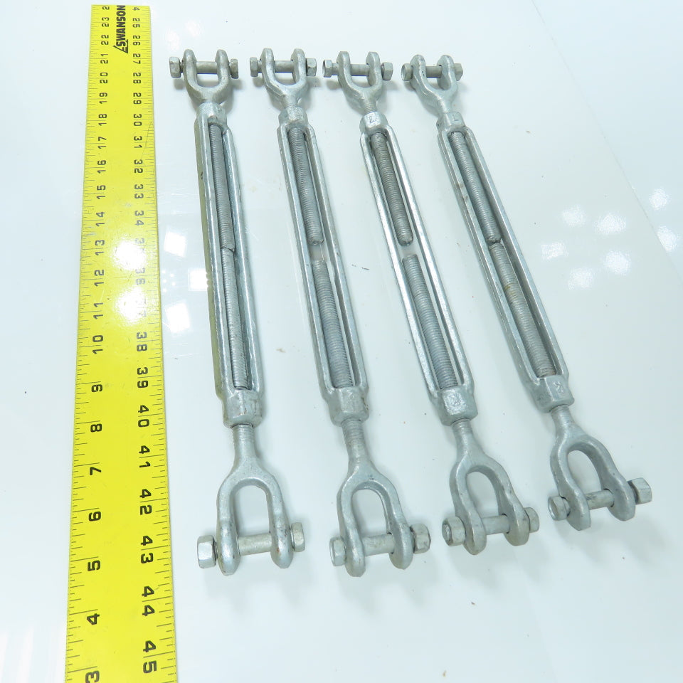 1/2"x 10-1/2" Body Galvanized Steel Turnbuckle Clevis x Clevis 10mm Pin Lot Of 4