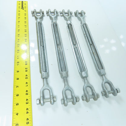 1/2"x 10-1/2" Body Galvanized Steel Turnbuckle Clevis x Clevis 10mm Pin Lot Of 4