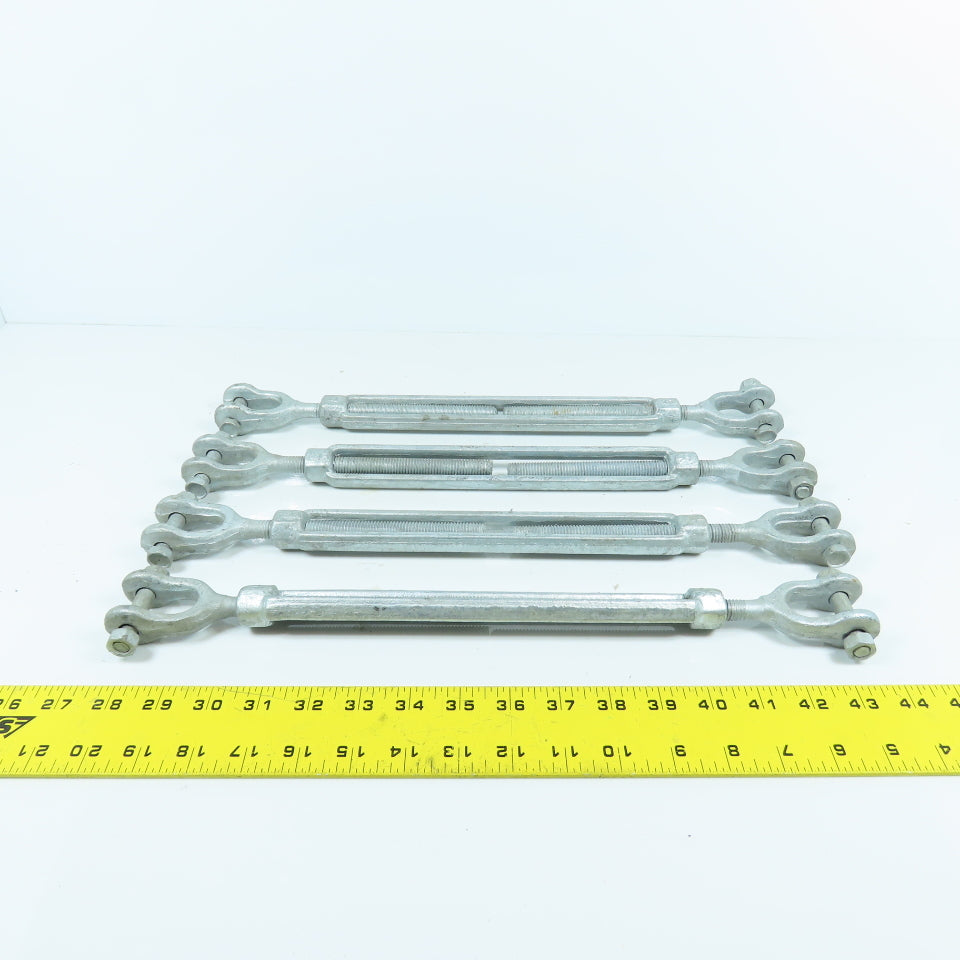 1/2"x 10-1/2" Body Galvanized Steel Turnbuckle Clevis x Clevis 10mm Pin Lot Of 4