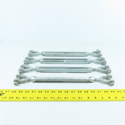 1/2"x 10-1/2" Body Galvanized Steel Turnbuckle Clevis x Clevis 10mm Pin Lot Of 4