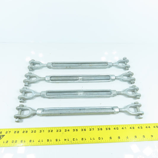 1/2"x 10-1/2" Body Galvanized Steel Turnbuckle Clevis x Clevis 10mm Pin Lot Of 4