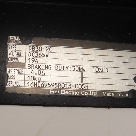 Fuji DB30-2C 19A 30kW Dynamic Braking Resistor 365VDC 4.0 OHMS