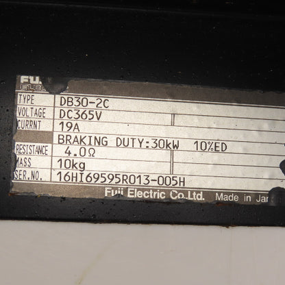 Fuji DB30-2C 19A 30kW Dynamic Braking Resistor 365VDC 4.0 OHMS