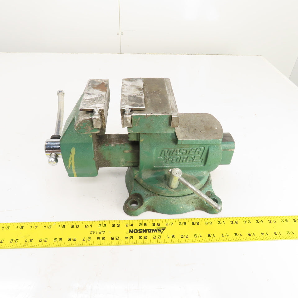 MasterForce 5-1/2" x 8-1/2" Open Combination Swivel Bench Vise W/Pipe Jaws
