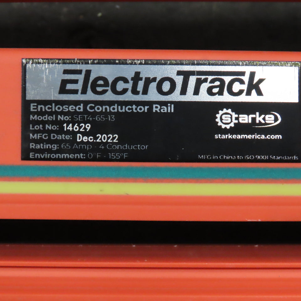 Stark SET4-65-13 ElectroTrack 4 Conductor 65A Conductor Bar W/ Extras 78'