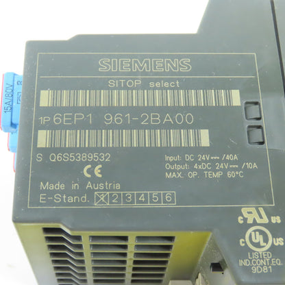 Siemens 6EP1 961-2BA00 Sitop Select 4-Channel Diagnostics Module 24VDC
