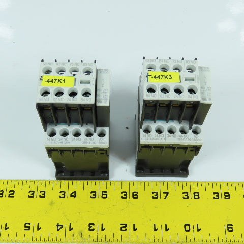 Siemens 3RH1140-1BB40 Sirius 24V DC Contactor Relay W/ Aux Blocks Lot Of 2