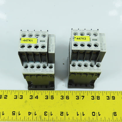 Siemens 3RH1140-1BB40 Sirius 24V DC Contactor Relay W/ Aux Blocks Lot Of 2