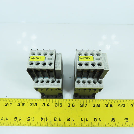 Siemens 3RH1140-1BB40 Sirius 24V DC Contactor Relay W/ Aux Blocks Lot Of 2