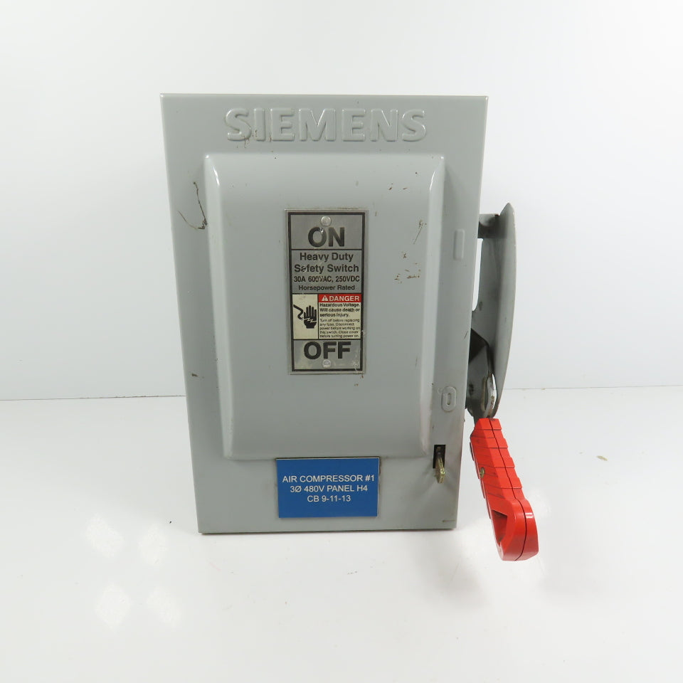 Siemens HNF361 30A Non-Fusible Heavy Duty Safety Disconnect Switch 600V AC Type1