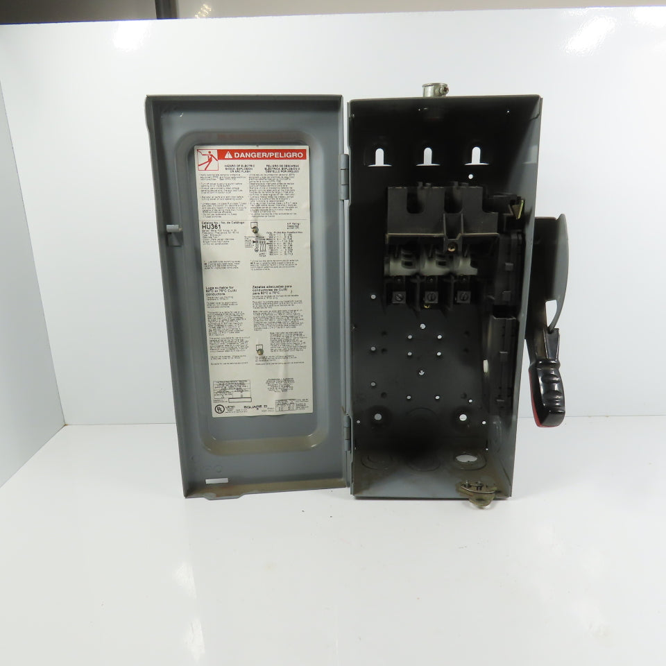 Square D HU361 30A Non-Fusible Heavy Duty Safety Disconnect Switch 600V AC Type1