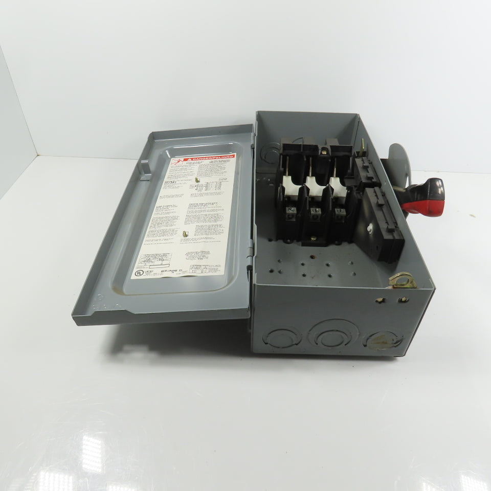 Square D HU361 30A Non-Fusible Heavy Duty Safety Disconnect Switch 600V AC Type1