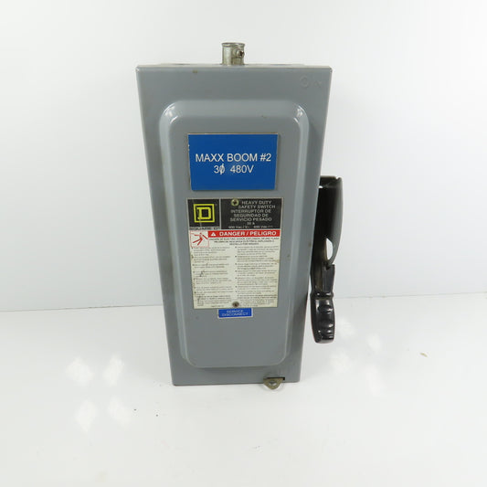 Square D HU361 30A Non-Fusible Heavy Duty Safety Disconnect Switch 600V AC Type1