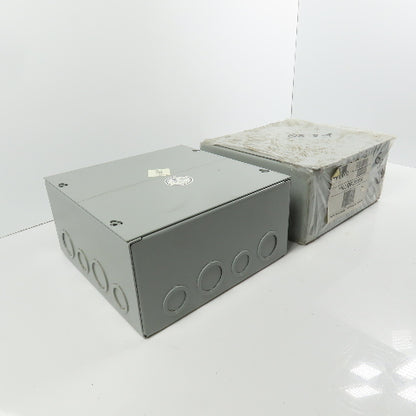 EXM 1100 DF080804 8" x 8" x 4 Screw Cover Electrical Junction Box W/ KO's Lot/2