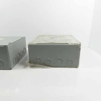 EXM 1100 DF080804 8" x 8" x 4 Screw Cover Electrical Junction Box W/ KO's Lot/2