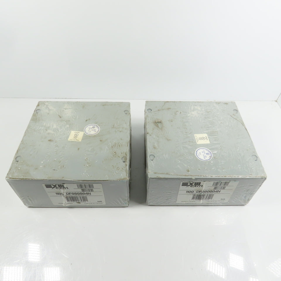 EXM 1100 DF080804N 8" x 8" x 4 Screw Cover Electrical Junction Box Lot Of 2 NEW