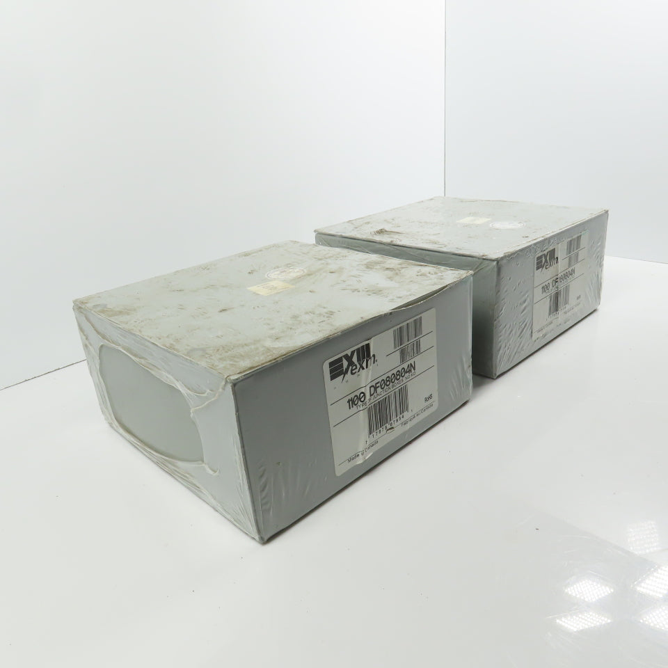 EXM 1100 DF080804N 8" x 8" x 4 Screw Cover Electrical Junction Box Lot Of 2 NEW